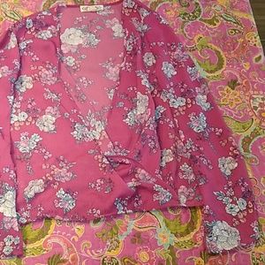 Pink Rose Lrg Fushia Pink Floral Top